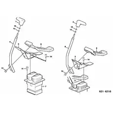 Tapete de borracha - Блок «Педаль клапана дистанционного управления с вставными деталями H21-6210»  (номер на схеме: 5)