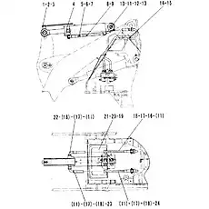 Tilt cylinder HSGF-140*80*502-952 - Блок «Цилиндр опрокидывания ковша 2»  (номер на схеме: 4)