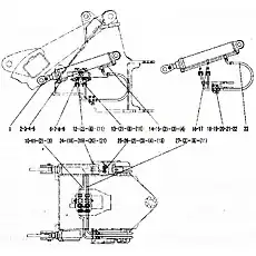 Lifting cylinder HSGF-125*70*771-1240 - Блок «Цилиндр подъемного рычага в сборе»  (номер на схеме: 1)
