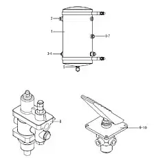 SAFETY VALVE - Блок «Воздушный резервуар, клапан управления тормозом, осушитель воздуха»  (номер на схеме: 2)
