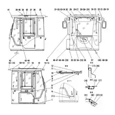 LEFT FRONT GLASS - Блок «Кабина водителя»  (номер на схеме: 41)