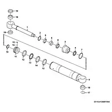 Piston rod - Блок «Гидроцилиндр поворота в сборе I2110-4120001004 (3713CH)»  (номер на схеме: 1)