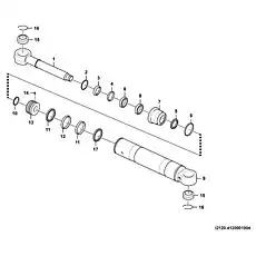 Piston rod HSGL-80/45*327-1 - Блок «Гидроцилиндр поворота I2120-4120001004 (371368)»  (номер на схеме: 1)