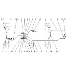PIPE FROM AIR RESERVOIR TO BRAKE VALVE - Блок «Рабочий тормоз в сборе»  (номер на схеме: 15)