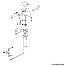 Control mechanism  LG936L - Блок «Механизм переключения передач D0610-4110000746 LG936L»  (номер на схеме: 21 )