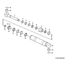 Piston rod  HSGL-80/45*327-1 - Блок «Гидроцилиндр поворота в сборе I2110-4120001004 (3713CH)»  (номер на схеме: 1 )