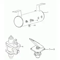 COMBINED VALVE FOR WATER SEPARATOR - Блок «Воздушный резервуар, клапан управления тормозом, осушитель воздуха»  (номер на схеме: 6)