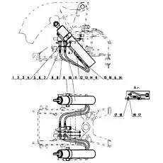 PIPE LGB127-012134 - Блок «Подъемный гидравлический цилиндр в сборе»  (номер на схеме: 11)