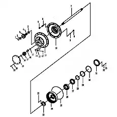 AXLE RING GEAR - Блок «Заключительный привод в сборе (задняя ось)»  (номер на схеме: 24)