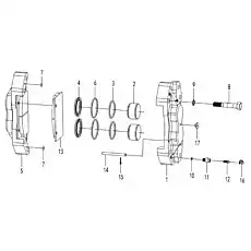 Sealing ring JF.A.ZL4050.07 - Блок «Disc brake (371104) E20-4120001739»  (номер на схеме: 3)