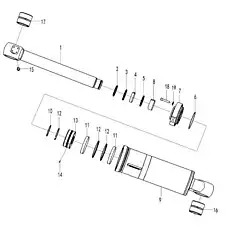 Cylinder cover HSGF-180/90X542-2 - Блок «Dump cylinder (371368) F7-4120001744»  (номер на схеме: 7)