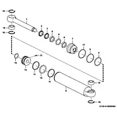 Cylinder piston HSGL-90/45*360-5 - Блок «Steering cylinder (371368) I2120-4120000560»  (номер на схеме: 14)