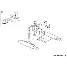 Steering cylinder HSGL-90*50*424-835 - Блок «Steering cylinder assembly I2100-2921000862.A1b»  (номер на схеме: 7)