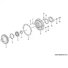 Gear  R43 - Блок «Shaft and clutch assembly C0520-2905001627.A1e 3/4»  (номер на схеме: 1 )