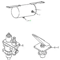 BRAKE VALVE LY60F - Блок «B6800E3 Воздушный резервуар, клапан управления тормозом, осушитель воздуха»  (номер на схеме: 6)