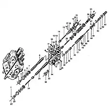 Pin Shaft - Блок «DF25B2(30G) Распределительный клапан»  (номер на схеме: 1)