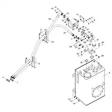 Шпилька M10x150 (GB/T901-1988) - Блок «Рабочая гидросистема 3»  (номер на схеме: 19)