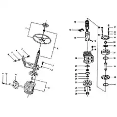 Блок радиатора и статора - Блок «Блоки управления гидравликой рулевого управления»  (номер на схеме: 37)