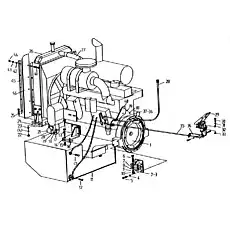 Передняя опора - Блок «LW330F.II.1 Система двигателя»  (номер на схеме: 2)
