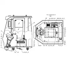 Клапан с ручным управлением - сигнализация тормоза - Блок «Кабина 1»  (номер на схеме: 22)