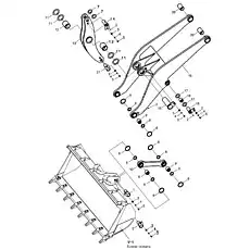 Палец цилиндра качалки - Блок «Рабочий рычажный механизм»  (номер на схеме: 14)