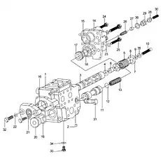 Замковая гайка уплотнения M10x1 - Блок «Увеличительный клапан расхода»  (номер на схеме: 28)