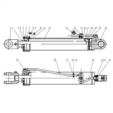 Винт M10x35 - Блок «Масляный цилиндр левой стрелы (Фланцевый) 803078309_3030 2»  (номер на схеме: 23)