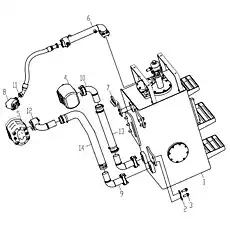 Блок поворотного насоса - Блок «Рабочая гидравлическая система 251808596»  (номер на схеме: 4)