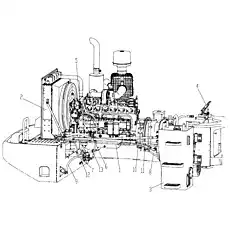 Установочный блок двигателя - Блок «Система двигателя 251809297»  (номер на схеме: 1)