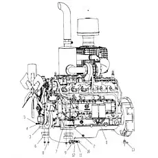 Гайка М14 GB/T889.1-2000 - Блок «Установочный блок двигателя 251809349»  (номер на схеме: 8)