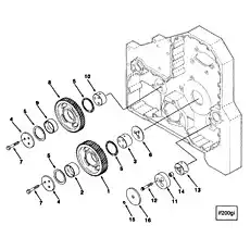Spacer, Mounting (HYDRAULIC PUMP SPACER) - Блок «Idler Gears»  (номер на схеме: 16)