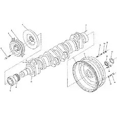 Crank shaft wheel - Блок «Маховик коленвала»  (номер на схеме: 9)