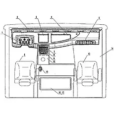 Intermediate glove box lid - Блок «Макет внутренней отделки D1130000081ZY»  (номер на схеме: 3.)