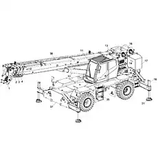 Chassis, RT35 rough terrain crane - Блок «RT35-2 ROUGH TERRAIN CRANE D00755700000020000Y»  (номер на схеме: 37)