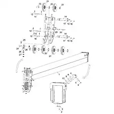 Spring-loaded pin - Блок «TELESCOPIC BOOM SECTION 3 ASSY. D00755708800000000Y»  (номер на схеме: 25)