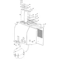 Air filter - Блок «HYDRAULIC OIL TANK D00755913010000002Y»  (номер на схеме: 7)