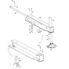 Spring-loaded pin (D22, D24, D25, D28) - Блок «OUTRIGGER AND ITS CYLINDER INSTALLATION D00755914700200000Y»  (номер на схеме: 13)