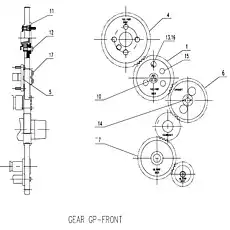 GEAR AS.-OIL PUMP IDLER - Блок «GEAR GP-FRONT C07AZ-07AZ601»  (номер на схеме: 7)