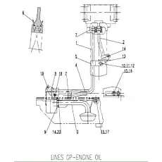 TUBE AS. - Блок «LINES GP-ENGINE OIL C19AZ-M19AZ001»  (номер на схеме: 2)