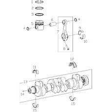 Crankshaft, piston connecting rod