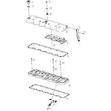 ROCKER ARM CASE SEAL RING - Блок «Intermediate housing, cylinder head cover, crankcase ventilation»  (номер на схеме: 1)