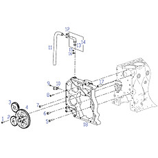 Rear gear chamber, camshaft gear, high-pressure oil pump gear, air pressure pump gear