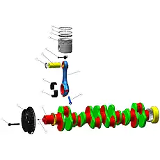 TOP RING, PISTON - Блок «Crank connecting rod system»  (номер на схеме: 13)