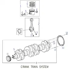 RING, PISTON SERVICE GROUP - Блок «CRANK TRAIN SYSTEM»  (номер на схеме: 6)