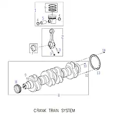 RING,PISTON SERVICE GROUP - Блок «CRANK TRAIN SYSTEM»  (номер на схеме: 6)