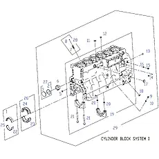 MAIN BEARING,UPPER - Блок «CYLINDER BLOCK SYSTEM 1»  (номер на схеме: 1)