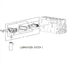 BASE ASSEMBLY, OIL FILTER SERVICE GROUP - Блок «LUBRICATION SYSTEM 1»  (номер на схеме: 13)