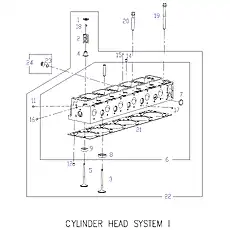BOLT (SHORT), CYLINDER HEAD - Блок «CYLINDER HEAD SYSTEM 1»  (номер на схеме: 20)
