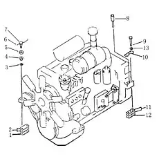 Шайба стопорная - Блок «Детали опоры двигателя»  (номер на схеме: 10)