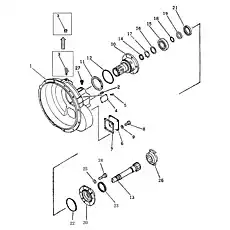 Уплотнение плавающее - Блок «Картер гидротрансформатора»  (номер на схеме: 21)
